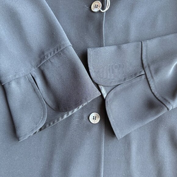 Armani Collezioni Womens Black Button-Down Blazer Jacket Sz10 Acetate/Silk Italy - Picture 8 of 10